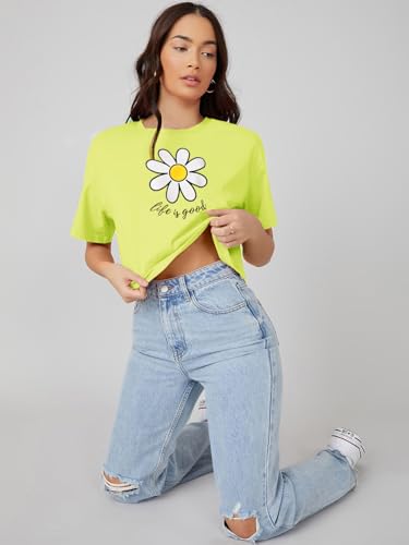 Image of KOTTY Women's Letter Print Oversized Fit T-Shirt