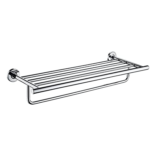 Rangement linge de bain compact grâce au double porte-serviette mural inox - 2