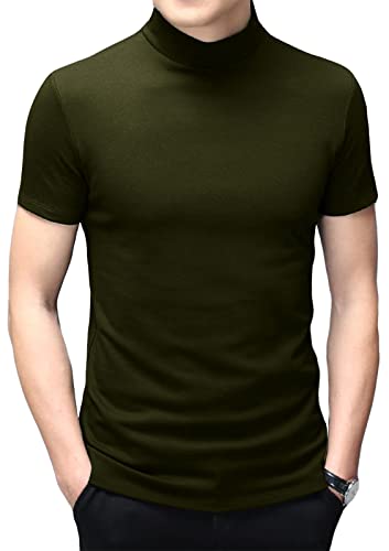 Hauts solides homme col roulé slim fit en coton doux pour affronter le froid