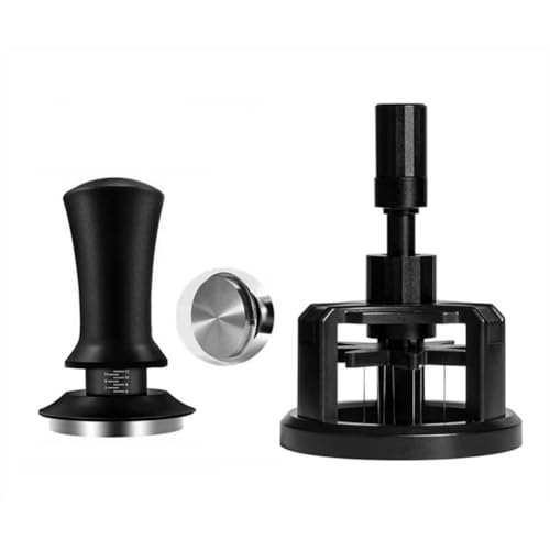 Luobannm Juego de Herramientas WDT con Aguja Giratoria para Café en Polvo de 58 mm y Martillo para Polvo, con Profundidad Ajustable para Remover Café Expreso.