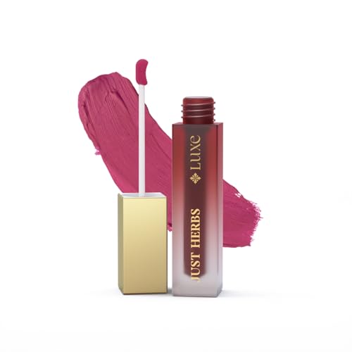 Image of Just Herbs Luxe Dream Muse Mousse Liquid Lipstick | Luxury Makeup | Velvet Matte | Long Lasting & Transferproof Formula | Ayurvedic Lipstick - 3.5 ml (03 BLUSH BLOOM)