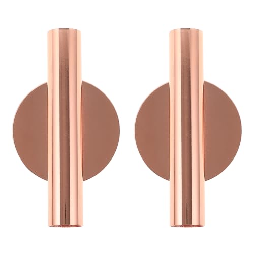 Juego de 2 floreros de pared metálicos colgantes en rosa dorado miniatura 1