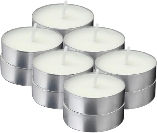 Image of Mkd2 Rise Wax Tealight Candles (Pack of 12) Smokeless Unscented Tea Light Candles for Diwali, Puja, Home Decoration & Aroma Diffuser