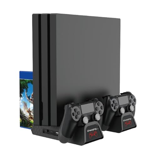 [Stazione di ricarica] Il controller PS4 ha un chip di protezione integrato, non può essere caricato a meno che la potenza non sia inferiore al 70%, se il processo di ricarica viene interrotto, quindi metterlo di nuovo per la ricarica e se la potenza è superiore al 70% ma inferiore al 100%, la ricarica si fermerà.