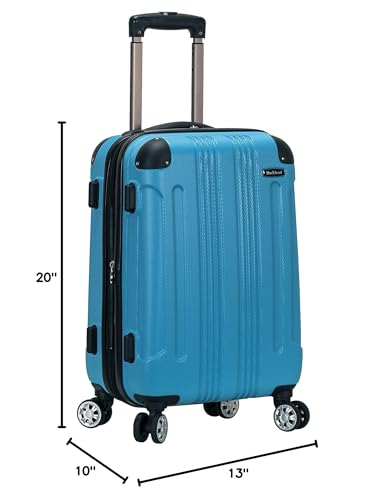 Image of Rockland London Hardside Spinner Wheel Luggage, Turquoise, Carry-On 20-Inch