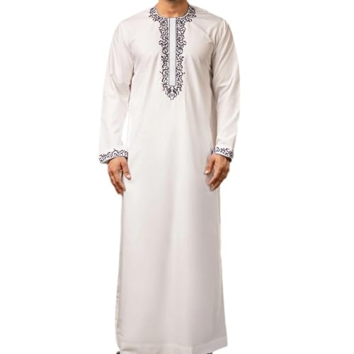Man Muslims Robe Middle East Jubba Thobe Saudi Arab Thobe Long Sleeves Kaftan Thobe Arabic Clothing for Daily