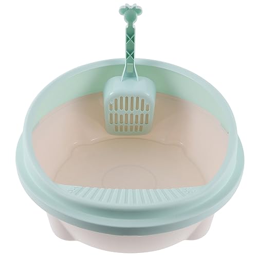 Sosoport Portable Cat Litter Box Sturdy Plastic Low Entry Travel Litter Box for Cats