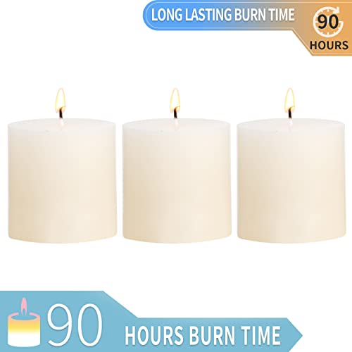 Besiebesoe PILLAR Candles Set Of 3 Unscented Handpoured Weddings thumb #5