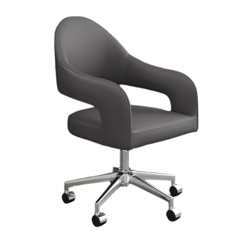Chaise de bureau réglable grise pivotante à 360° pour ordinateur et coiffeuse