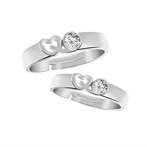 The Bling Storesking And Queen Silver Valentine Couple Ring