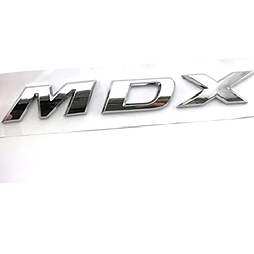 Logotipo MDX de letras cromadas con acabado premium para maletero