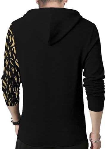 Image of Mens Hooded Lion Printed Tshirt with Mask