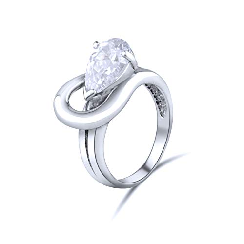 Bague Argent 925 Femme Retro Quiges Larme Zirconium : Cadeau Idéal