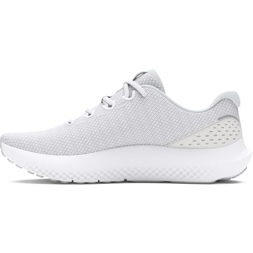 Under Armour Women's Charged Surge 4, (100) White/Distant Gray/Metallic Silver, 8.5, US