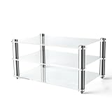 Struttura robusta: questo supporto multimediale AV utilizza pannelli acrilici e accessori in lega di alluminio e la struttura è robusta e durevole. Ogni ripiano può sopportare fino a 2 Kg, il che è perfetto for posizionare lettori DVD, console di gioco, decoder TV via cavo, ecc