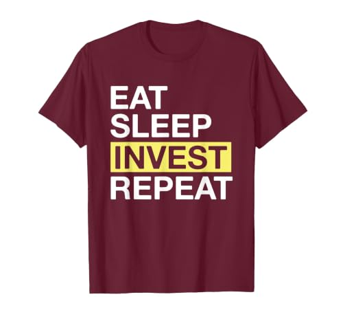 Investing Lover Eat Sleep Invest Repeat T-Shirt, Men, Burgundy, XX-Large