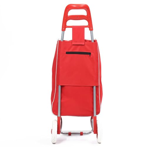 Image of Multipurpose Foldable Shopping Trolly with Removable Bag Shopping Cart for Grocery, Fruit, and Vegetable (SD-1) (Red)