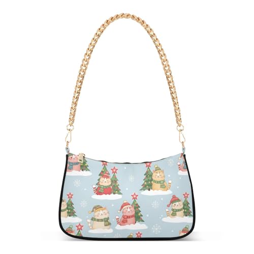 Petit sac à main femme bleu clair arbre à chat, le cadeau idéal et tendance