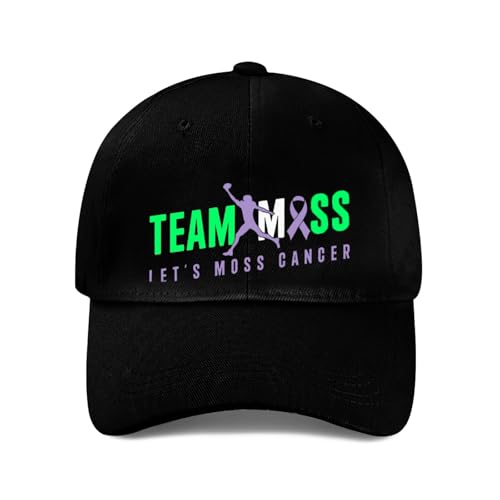 Adults's Fashion Digital Printed Baseball Cap,Team Moss Let's Moss Cancer Purple Ribbon Funny Graphic Dad Hat