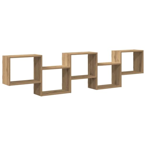 Étagère cube murale gain de place 5 compartiments chêne - 3