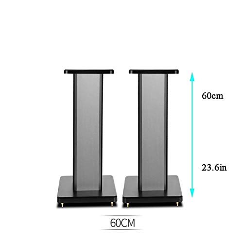 Supporti Casse Acustiche - 2 Pezzi Altezza 5.9-35.4in (Altoparlanti Non Inclusi), Zoom The Heavy Anti-Skid Base, Argento Grana del Legno di Alta qualità Universal Speaker Stand (Size : 60cm)