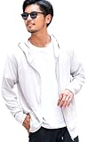 [VICCI] (ビッチ) パーカー メンズ サマーニット 薄手 おしゃれ ブランド 無地 羽織 ストレッチ ダブルジップ UV対策 冷房対策 部屋着 ルームウェア シンプル カジュアル 軽量 肩掛け 腰巻き ユニセックス ファッション VIBD15-12【-】 46(L) GRY(グレー)