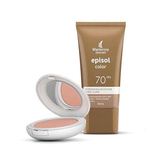 Kit Mantecorp Skincare Episol Color Protetor Solar Fps 70 40ml + Protetor Solar Pó Compacto Fps 50 10g Tom 2 Claro