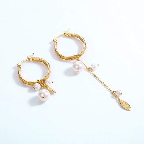 Boucles d'oreilles asymétriques perles pour pull en maille - 2