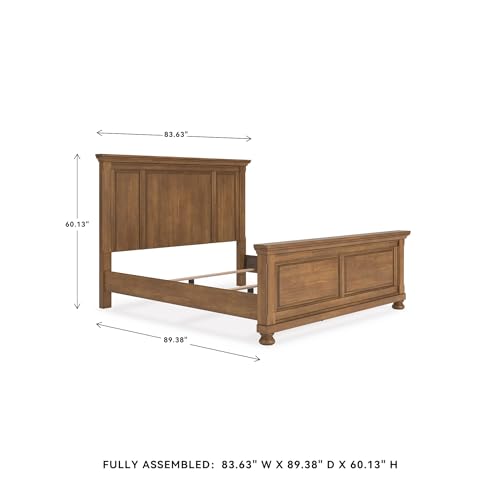 Image of Signature Design by Ashley King Panel Bed Frame, Brown Wood, Glarrison
