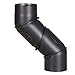 Produktbild FIREFIX R150/UB Universal-Ofenrohrbogen aus 2 mm starken Stahl (Rauchrohr) in 150 mm Durchmesser, für Kaminöfen und Feuerstellen, Senotherm, schwarz, 0-90 Grad verstellbar, mit zwei Reinigungstüren