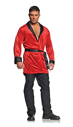 Underwraps Men s Plus-Size Smoking Jacket, Red Black, XX-Large