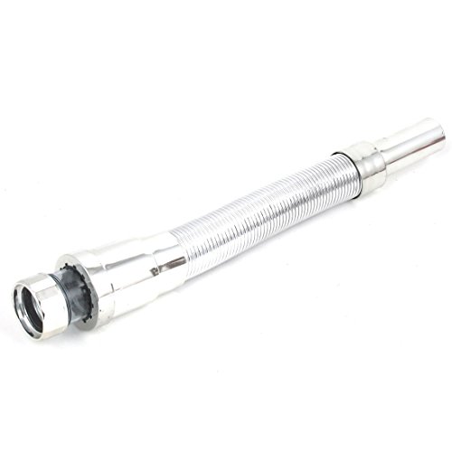 Ruilogod Plástico retractable fregadero cuenca agua drenaje tubería tono plata