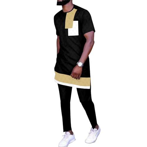 Costume dashiki 2 pièces pour hommes ensemble short et chemise