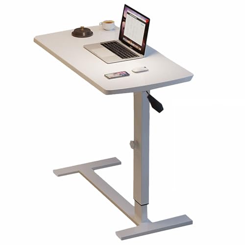 Escritorio portátil ajustable, mesa de altura ajustable, diseño plegable de 90 grados para el hogar y la oficina, tamaño compacto de 40 x 80 cm, elegante acabado blanco