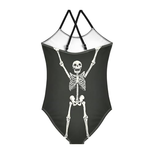 Toddler Funny Skeleton Skull One Piece Swimsuits for Girls 3T 202b94152