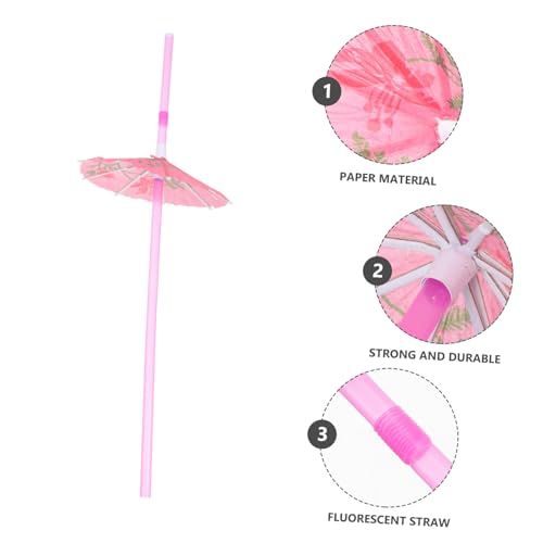 Pitillos desechables con sombrilla 24 cm 50 piezas coloridos miniatura 2