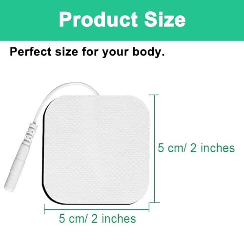 Image of 24Pcs TENS Unit Replacement Pads 2x2 - Self-Adhesive Reusable Electrodes Using 2mm Pin Connector, Latex-Free Compatible with TENS 7000, AUVON, Etekcity Devices for Lower Back, Arm, Leg and Pain Relief