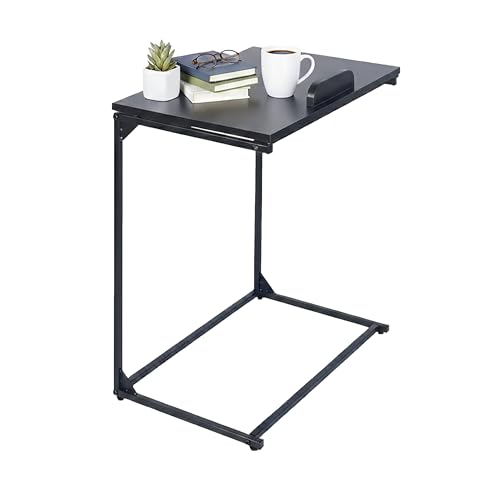Table d'appoint Relaxdays, en C, Plateau inclinable, H x L x P : 66 x 55 x 35 cm, Table pour Ordinateur Portable, Noire