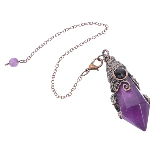 Pendentif en cristal naturel hexagonal VICASKY avec sa chaîne en alliage