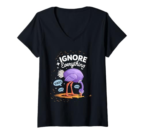 Mujer Ignorar Todo el Humor sarcástico Camiseta Cuello V