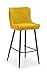 Luxe aksamit stołek barowy musztardowy