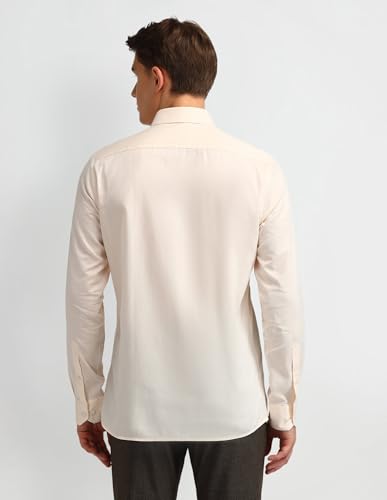 Image of Arrow Men Slim fit Cotton Printed Long Sleeves Semi-Cutaway Collar Shirt