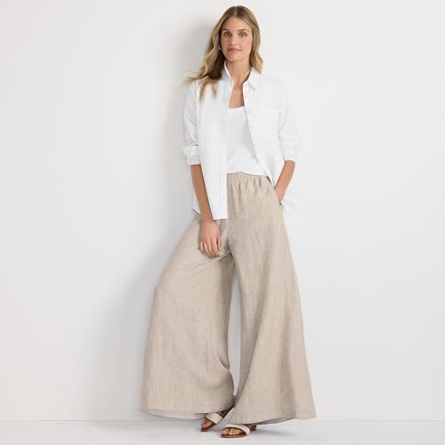 Lands' End Women's Linen High Rise Palazzo Pants4