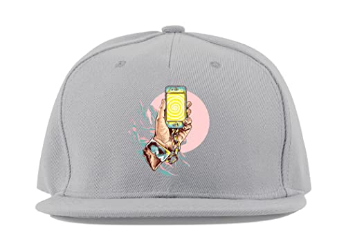 Casquette de baseball en coton gris pour smartphone addiction style fullcap unisexe