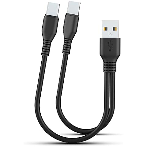 USB C Charger Cable short cable 20cm, MYLB 2 in 1 USB Cable with 2 Type C Cable Cover