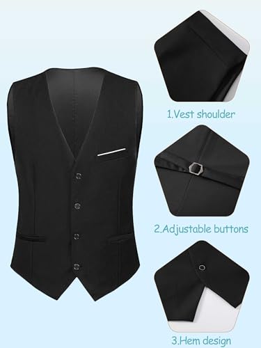 Tuxedos Suit for Men Slim Fit One-Button Suit with Shawl Lapel 4 Piece Suits Jacket Vest Pants Party Prom Set with Bow Tie4