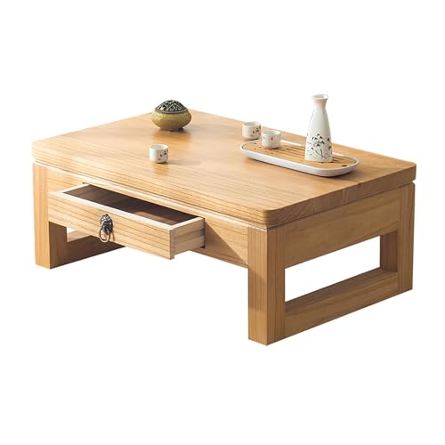 Niski stolik nocny oszczędzający miejsce minimalistyczny japoński styl z jedną szufladą (70 x 45 x 30 cm)