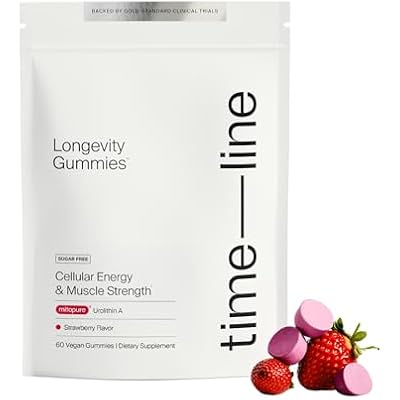 Timeline Mitopure Urolithin A Supplement Gummies - Clinically Proven Support for Healthy Aging Cellular Energy Muscle Strength and Longevity