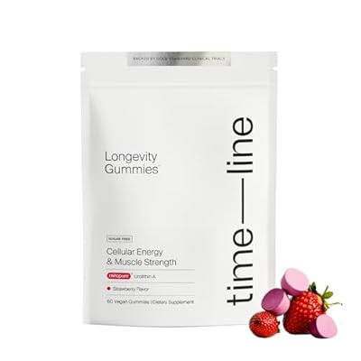 Timeline Mitopure Urolithin A Supplement Gummies - Clinically Proven Support for Healthy Aging Cellular Energy Muscle Strength and Longevity