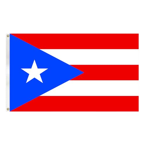GSYLPFT Puerto Rico Flags for Outside 3x5 Puerto Rican Flag Outdoor Vivid Color Fade Resistant Double Stitched Puerto Rican flag with Brass Grommets